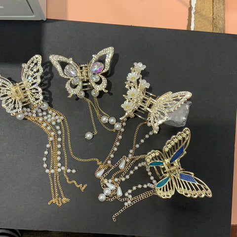 Small Metal Butterfly with dangles