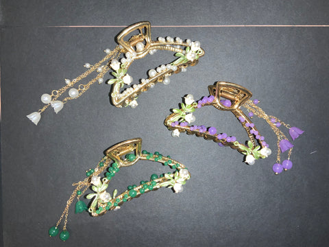 mini flower pearl metal clip