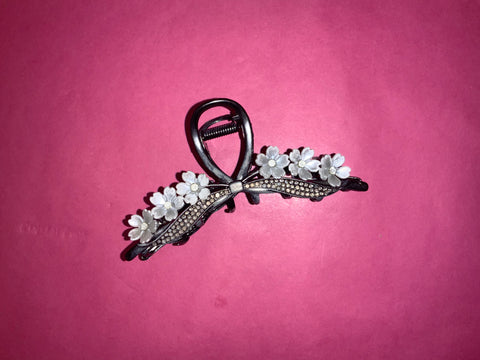 Gunmetal flower clip