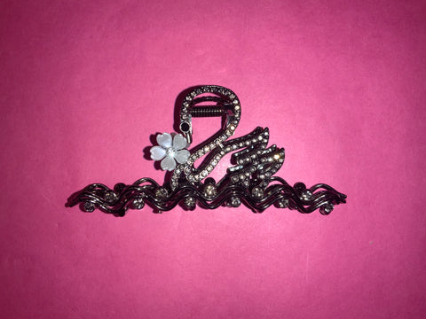 Silver swan clip